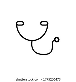 stethoscope icon outline. stethoscope logo vector design