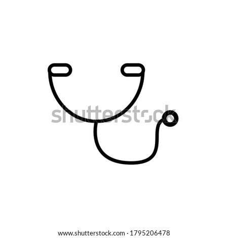 stethoscope icon outline. stethoscope logo vector design