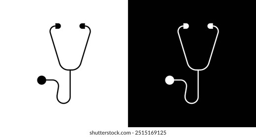 stethoscope icon Outline sign symbol set