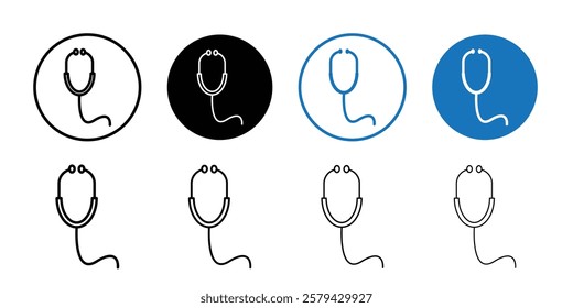 Stethoscope icon Outline thin set pack series