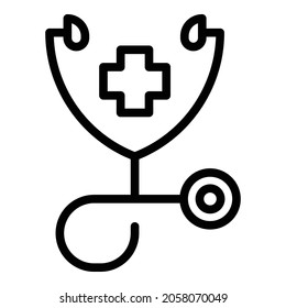 Stethoscope icon outline vector. Doctor tool. Medical nurse