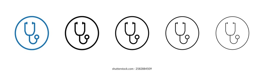 Stethoscope icon Outline vector logo for web ui