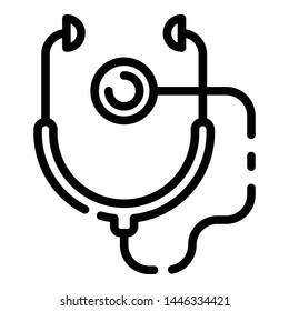 Stethoscope icon. Outline stethoscope vector icon for web design isolated on white background