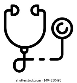 Stethoscope icon. Outline stethoscope vector icon for web design isolated on white background