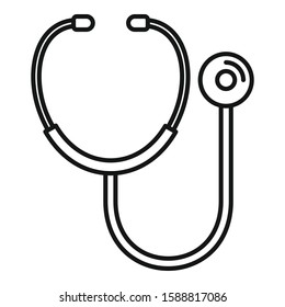 Stethoscope icon. Outline stethoscope vector icon for web design isolated on white background