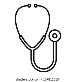 Stethoscope icon. Outline stethoscope vector icon for web design isolated on white background