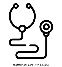 Stethoscope icon. Outline stethoscope vector icon for web design isolated on white background