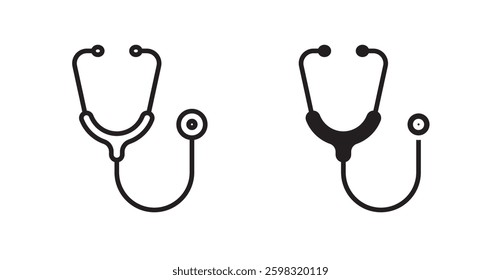 Stethoscope icon outlined icon vector collection.