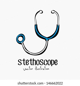 stethoscope icon over white background vector illustration