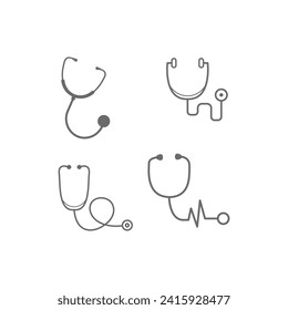 stethoscope icon pack design on white background