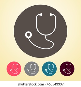 Stethoscope Icon in round shape.