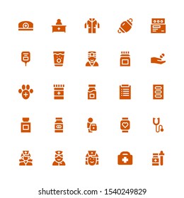 stethoscope icon set. Collection of 25 filled stethoscope icons included Medicine, Healthcare, Nurse, Phonendoscope, Pulsometer, Doctor, Diagnosis, Veterinary, Saline, Dentist mask
