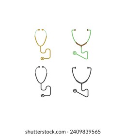 Plantilla de diseño de conjunto de iconos de Stethoscope