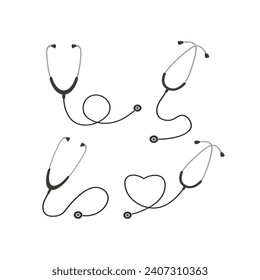 Stethoscope icon set design vector