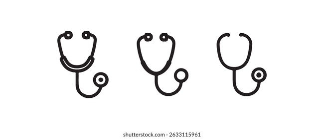 Stethoscope icon set for medical and healthcare use Vector