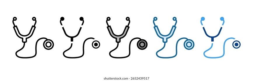 Stethoscope Icon Set Multiple Style Collection