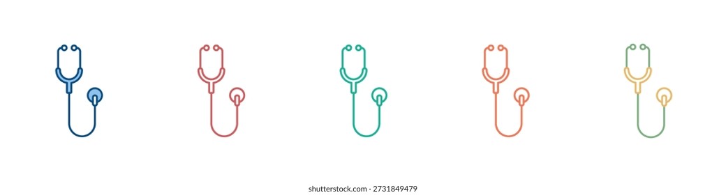Stethoscope Icon Set Multiple Style Collection