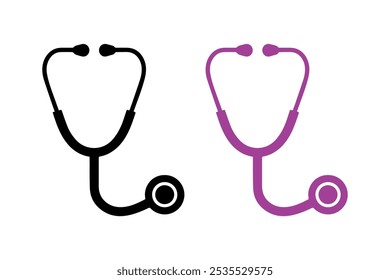 Stethoscope icon set simple design with white background