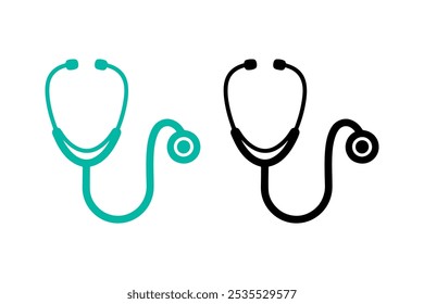 Stethoscope icon set simple design with white background