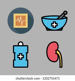 stethoscope icon set. vector set about cardiogram, kidney and medicine icons set.