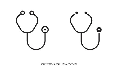 Stethoscope icon set vector graphics designs