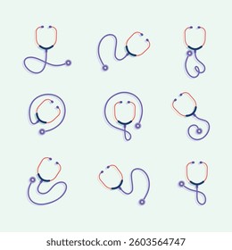 stethoscope icon set vector illustration