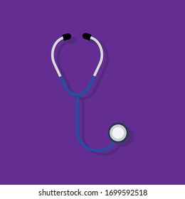 stethoscope icon with shadow.Conceptual vector illustration in flat style design.Isolated on background.