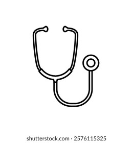 stethoscope icon, simple flat style, pictogram logo symbol vector illustration, isolated on white for mobile app
