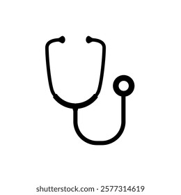 stethoscope icon, simple flat style, pictogram logo symbol vector illustration, isolated on white for mobile app