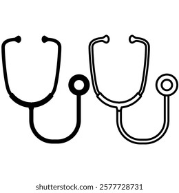 stethoscope icon, simple flat style, pictogram logo symbol vector illustration, isolated on white for mobile app