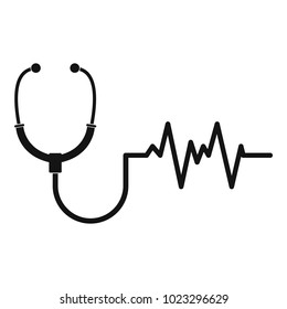 Stethoscope icon. Simple illustration of stethoscope vector icon for web