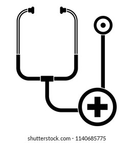Stethoscope icon. Simple illustration of stethoscope vector icon for web design isolated on white background