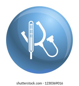 Stethoscope icon. Simple illustration of stethoscope vector icon for web design isolated on white background