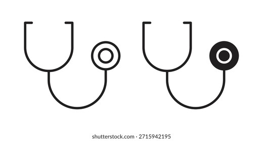Icono de estetoscopio en formato de Vector moderno simple. Paquete de iconos EPS