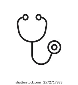 Stethoscope icon Simple thin outline