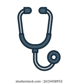 Stethoscope icon in solid line style. Modern and minimalist health icon