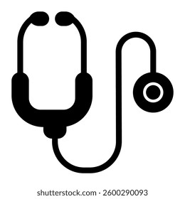 Stethoscope icon solid style transparent