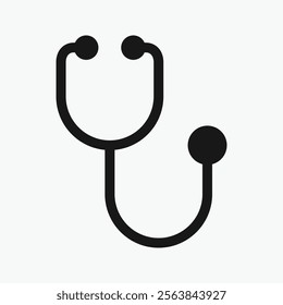 Stethoscope icon, a symbol of a medical device for health checks. Stethoscopes are used as symbols in designs related to health services and the medical world.