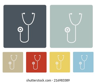 Stethoscope Icon Symbol Set Vector Illustration