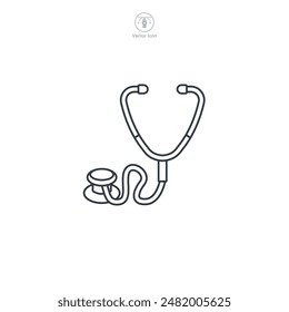 Stethoscope Icon symbol vector illustration isolated on white background