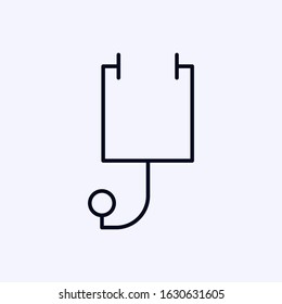 Stethoscope icon thin isolated outline
