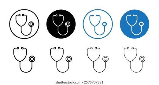 Stethoscope icon Thin line art isolated