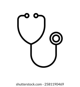 Stethoscope icon Thin line art isolated