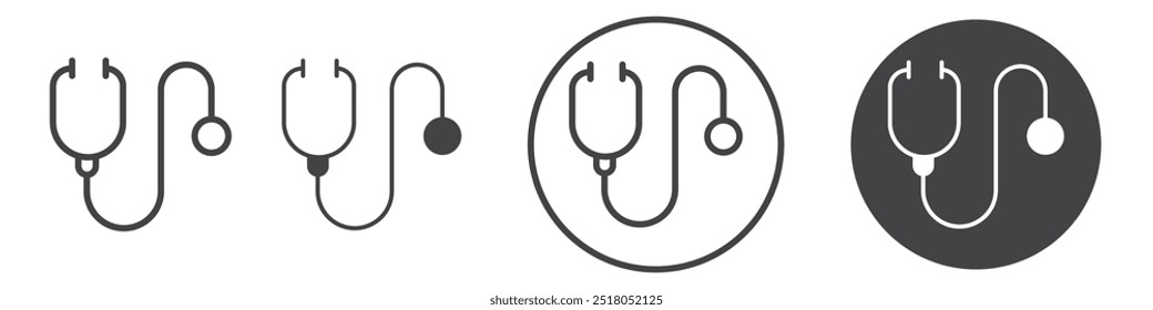 Stethoscope icon thin line illustration