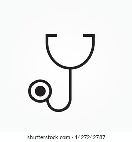 Stethoscope Icon. thin line stethoscope icon on white background