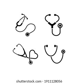 Stethoscope icon in trendy flat design