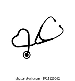 Stethoscope icon in trendy flat design
