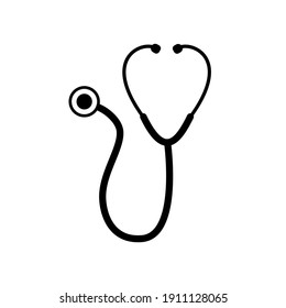 Stethoscope icon in trendy flat design