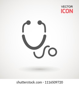 Stethoscope icon in trendy flat style isolated on background. Stethoscope Icon - Medical Health Care Symbol Glyph Vector illustration . Page symbol for your web site design logo, app, UI.