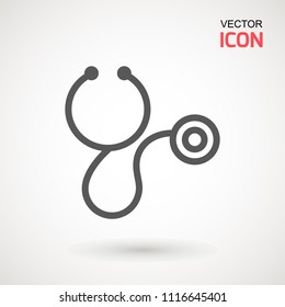 Stethoscope icon in trendy flat style isolated on background. Stethoscope Icon - Medical Health Care Symbol Glyph Vector illustration . Page symbol for your web site design logo, app, UI.